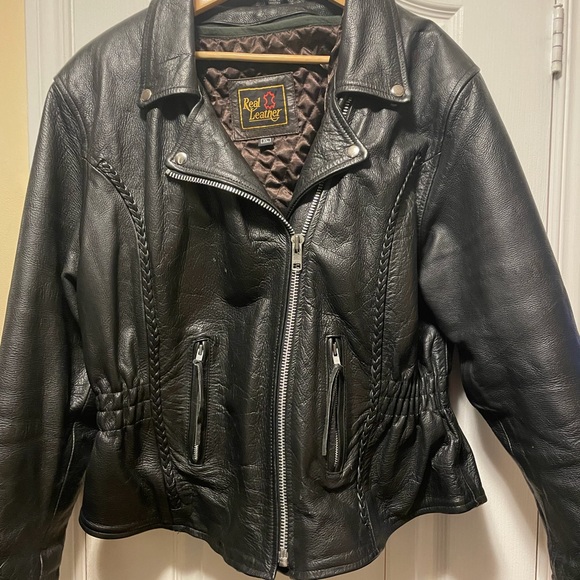 Woman’s biker leather jacket XXL - Picture 1 of 4